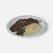 ステーキおよびポテト ペーパープレート (アングル)