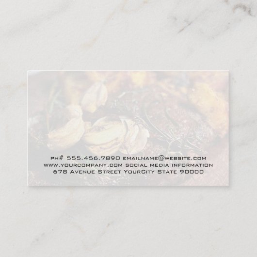 ステーキとマッシュルーム | ファイアナイフロゴ 名刺 (裏面)