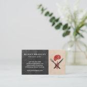 ステーキと器具 |料理店 名刺 (スタンド正面)