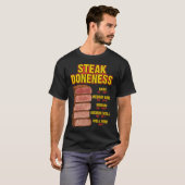 ステーキの焼き加減チャート表ガイド BBQ肉シェフピット Tシャツ (正面フル)