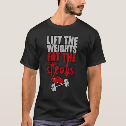 ステーキの重食べさを上げる Tシャツ (正面)
