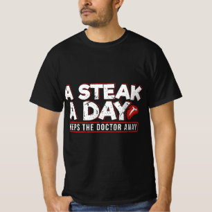 ステーキアデイカーニヴォアダイエットアンチビーガンアンチベジェ Tシャツ