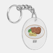 ステーキアニメイラストレーション キーホルダー (正面左)