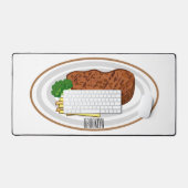 ステーキアニメイラストレーション デスクマット (キーボード&マウス)