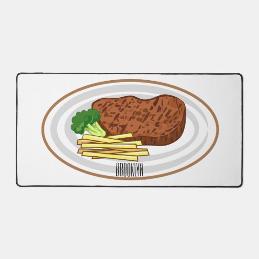 ステーキアニメイラストレーション デスクマット (正面)