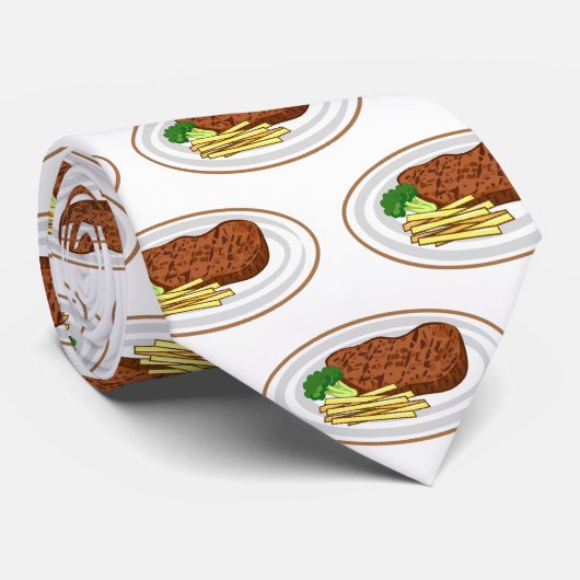 ステーキアニメイラストレーション ネクタイ (ロール)