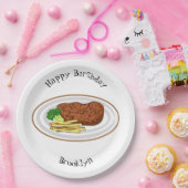 ステーキアニメイラストレーション ペーパープレート (パーティー)