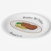 ステーキアニメイラストレーション ペーパープレート (アングル)