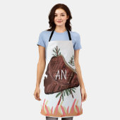 ステーキアートBBQ父の日パパおじいちゃんギフト大人 エプロン (着用した状態)