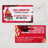 ステーキケバブの炎を焼きBBQシェフケータリング コーリングカード (正面/裏面)