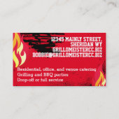 ステーキケバブの炎を焼きBBQシェフケータリング コーリングカード (裏面)