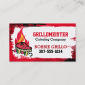 ステーキケバブの炎を焼きBBQシェフケータリング コーリングカード (正面)