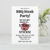 ステーキスティック おもしろ ステーキ BBQ パーティー 招待状 (スタンド正面)