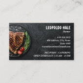 ステーキハウスビジネス | ミニマリストのダークウォール 名刺 (正面)