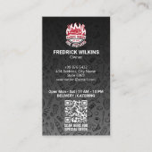 ステーキハウスビジネス | ミニマリストのダークバーコード 名刺 (正面)