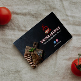 ステーキハウスビジネス | ミニマリストのダークバーコード 名刺