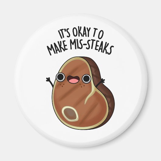 ステーキパンのミスマステキを作おもしろいっても大丈夫 マグネット (正面)