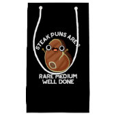 ステーキパンは希少なミディアムによく行われたダークブルー スモールペーパーバッグ (正面)