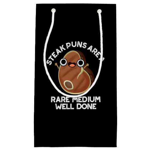 ステーキパンは希少なミディアムによく行われたダークブルー スモールペーパーバッグ (正面)