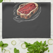 ステーキビーフミート好きにはちょうどここに来た キッチンタオル (折り畳み)