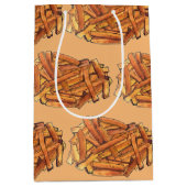 ステーキフランスのフライ揚げポテトチップスグルメ ミディアムペーパーバッグ (正面)