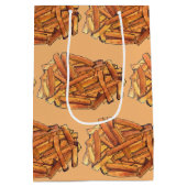 ステーキフランスのフライ揚げポテトチップスグルメ ミディアムペーパーバッグ (裏面)