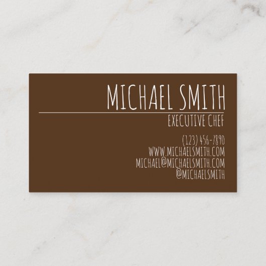 ステーキフランスのフライ揚げポテトチップス・シェフ 名刺 (裏面)