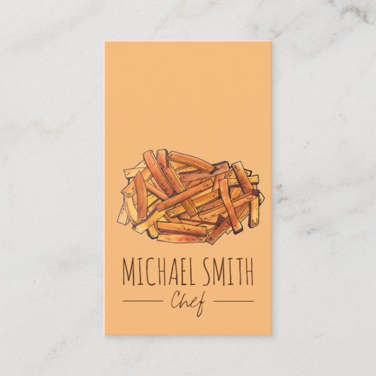 ステーキフランスのフライ揚げポテトチップス・シェフ 名刺 (正面)