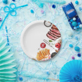 ステーキフードウォーター色 ペーパープレート (パーティー)