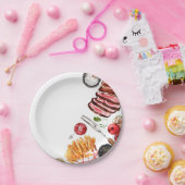 ステーキフードウォーター色 ペーパープレート (パーティー)