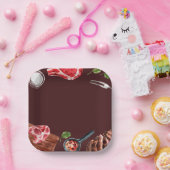 ステーキフードウォーター色 ペーパープレート (パーティー)