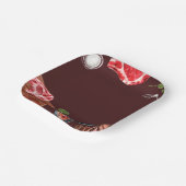 ステーキフードウォーター色 ペーパープレート (傾斜あり)