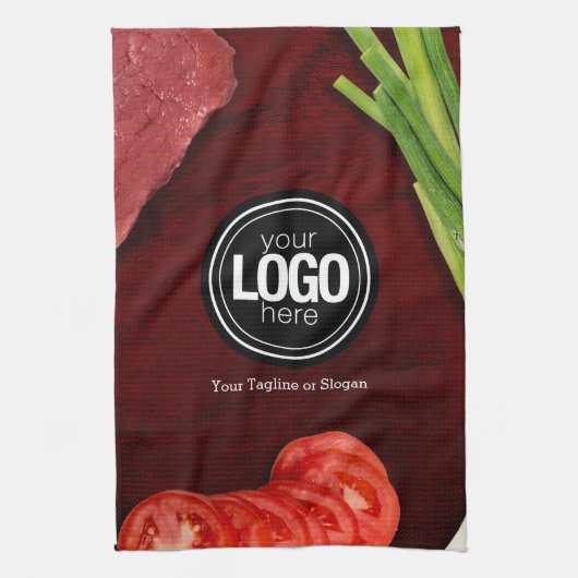 ステーキレストランのパーソナライズテーマ キッチンタオル (縦)