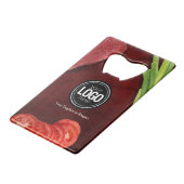 ステーキレストランのパーソナライズテーマ クレジットカード栓抜き (正面アングル)