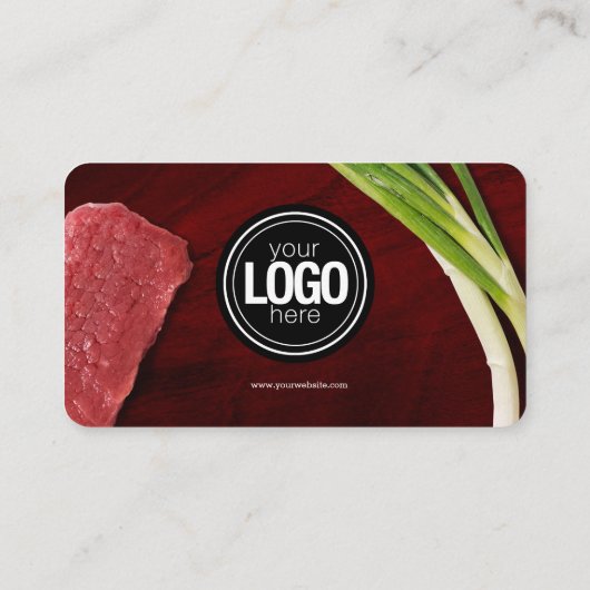 ステーキレストランのパーソナライズテーマ 名刺 (裏面)