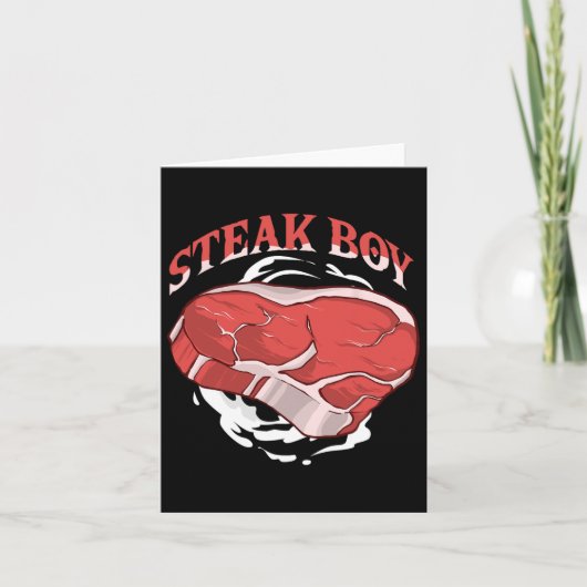 ステーキ好き、BBQ好きのためのステーキ・ボーイ グリルでリブ カード (正面)