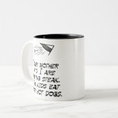 ステーキ対ホットドッグ ツートーンマグカップ (正面左)