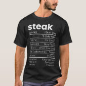 ステーキ栄養ファクツ肉愛好家栄養ファクツ Tシャツ (正面)