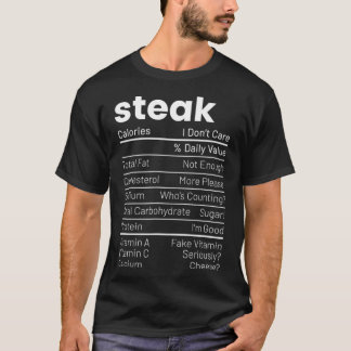 ステーキ栄養ファクツ肉愛好家栄養ファクツ Tシャツ