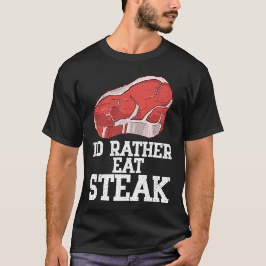 ステーキ生肉食べ肉牛牛の方がいい Tシャツ (正面)