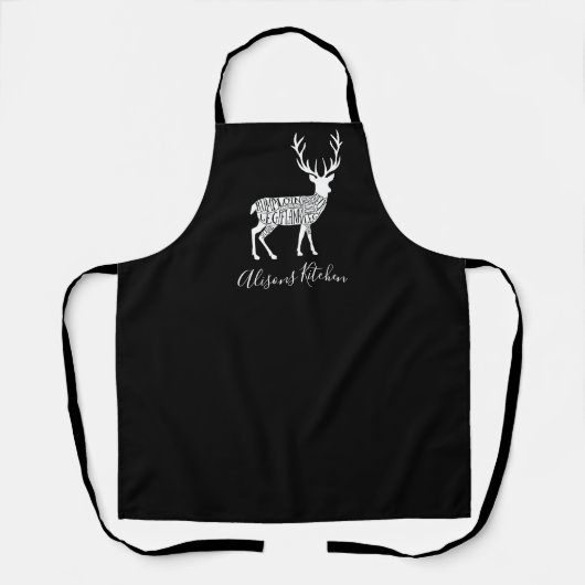 ステーキ肉切り肉の鹿肉エルン エプロン (正面)