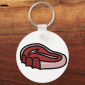 ステーキ肉牛のビッテン キーホルダー (正面)