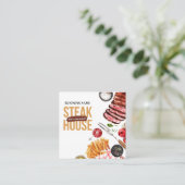 ステーキ食品の名刺 スクエア名刺 (スタンド正面)