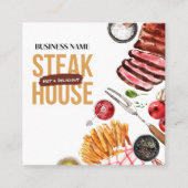 ステーキ食品の名刺 スクエア名刺 (正面)