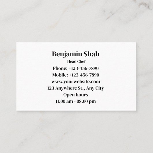 ステーキ食品の名刺 名刺 (裏面)