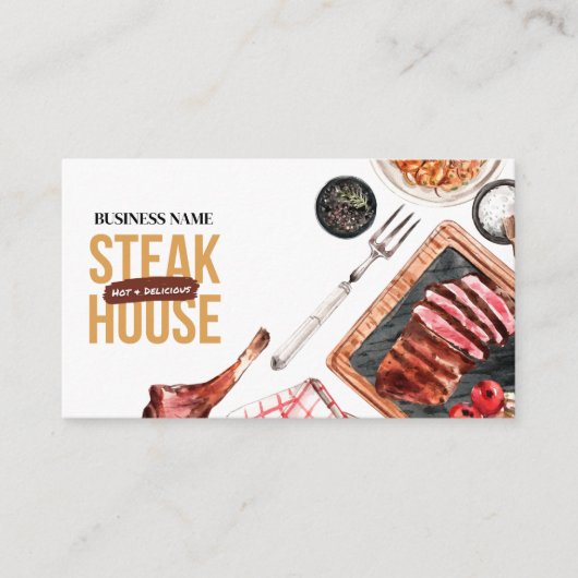 ステーキ食品の名刺 名刺 (正面)