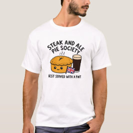 ステーキ&エールパイ協会のキャラクター Tシャツ