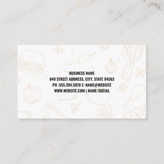 ステーキ |食品アイコン 名刺 (裏面)