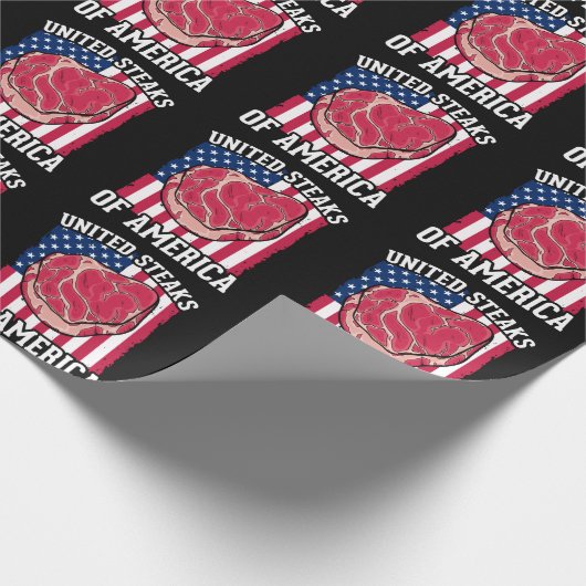 ステークス愛おもしろい者アメリカ肉肉肉肉屋ユーモア ラッピングペーパー (角)