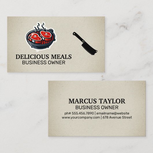 ステークス料理オンザグリル 名刺 (正面/裏面)